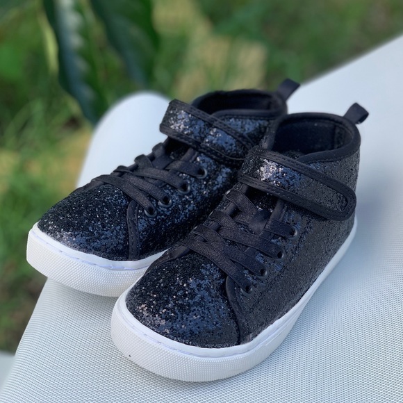Toddler Girls Athletic Glitter Hi-Top Sneakers New - Picture 4 of 8